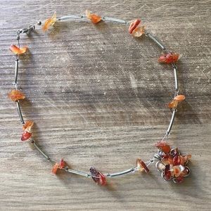 Carnelian Chip Beads Choker Necklace
